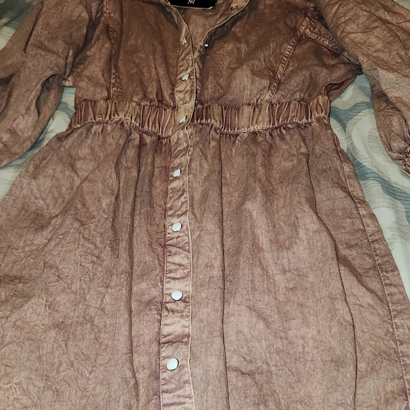 Stylish Womens Casual Dress in Warm Brown - Picture 3 of 12